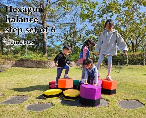 Hexagon balance step set of 6